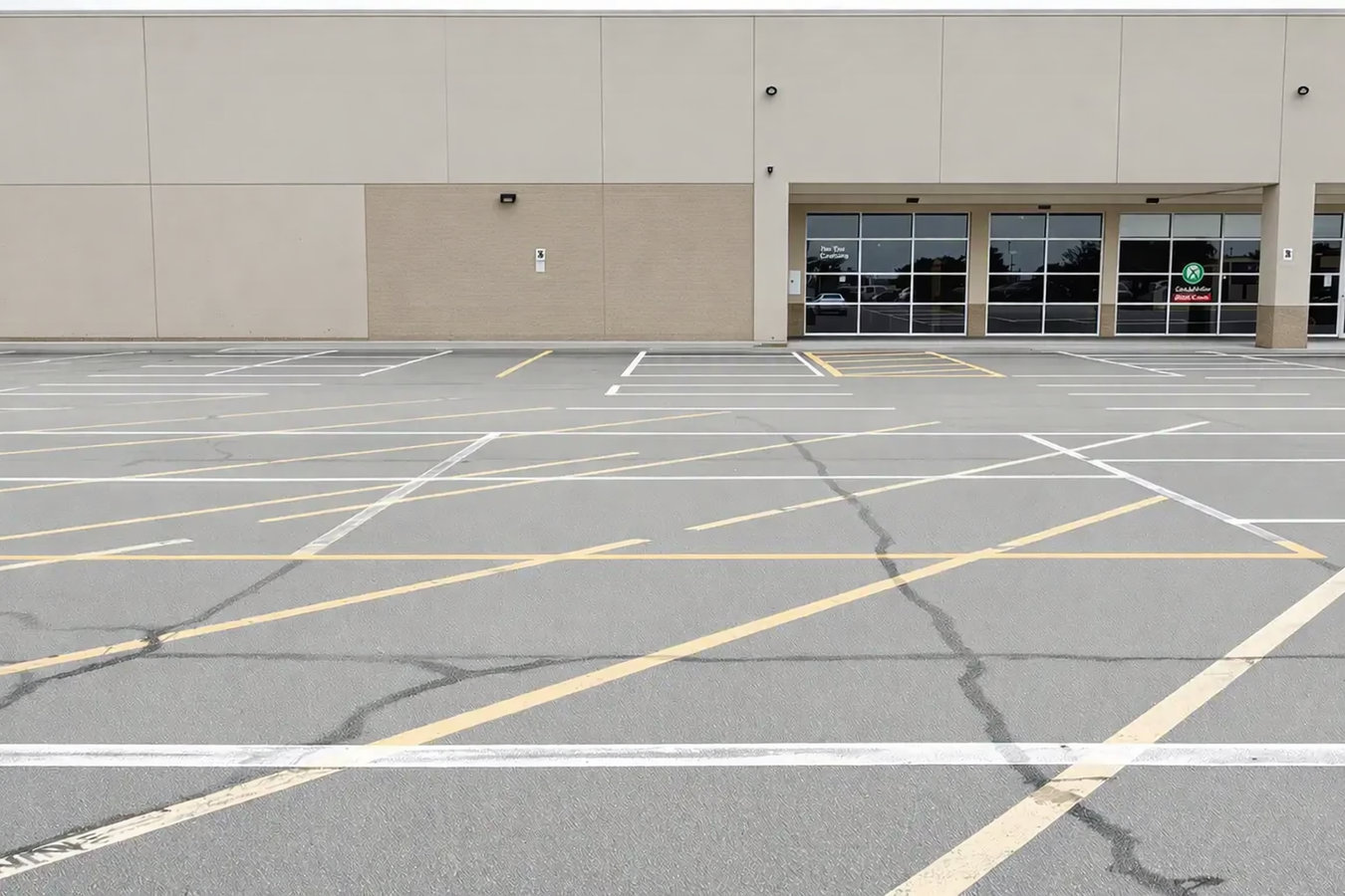 Concrete parking lot building