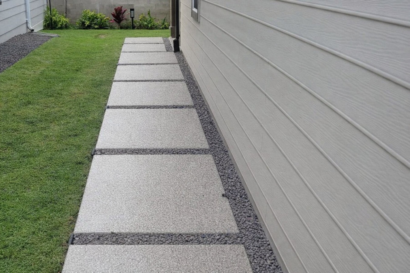 Concrete sidewalk building